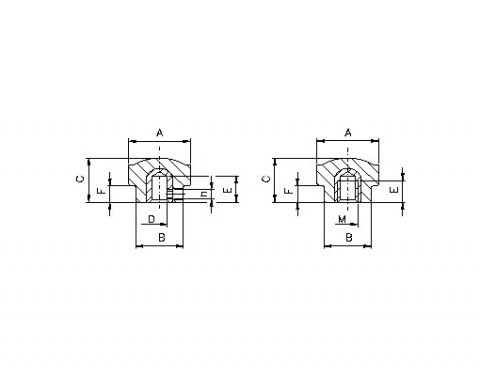 Rändelmutter ZB - Technische Zeichnung | Kuala Kunststofftechnik GmbH